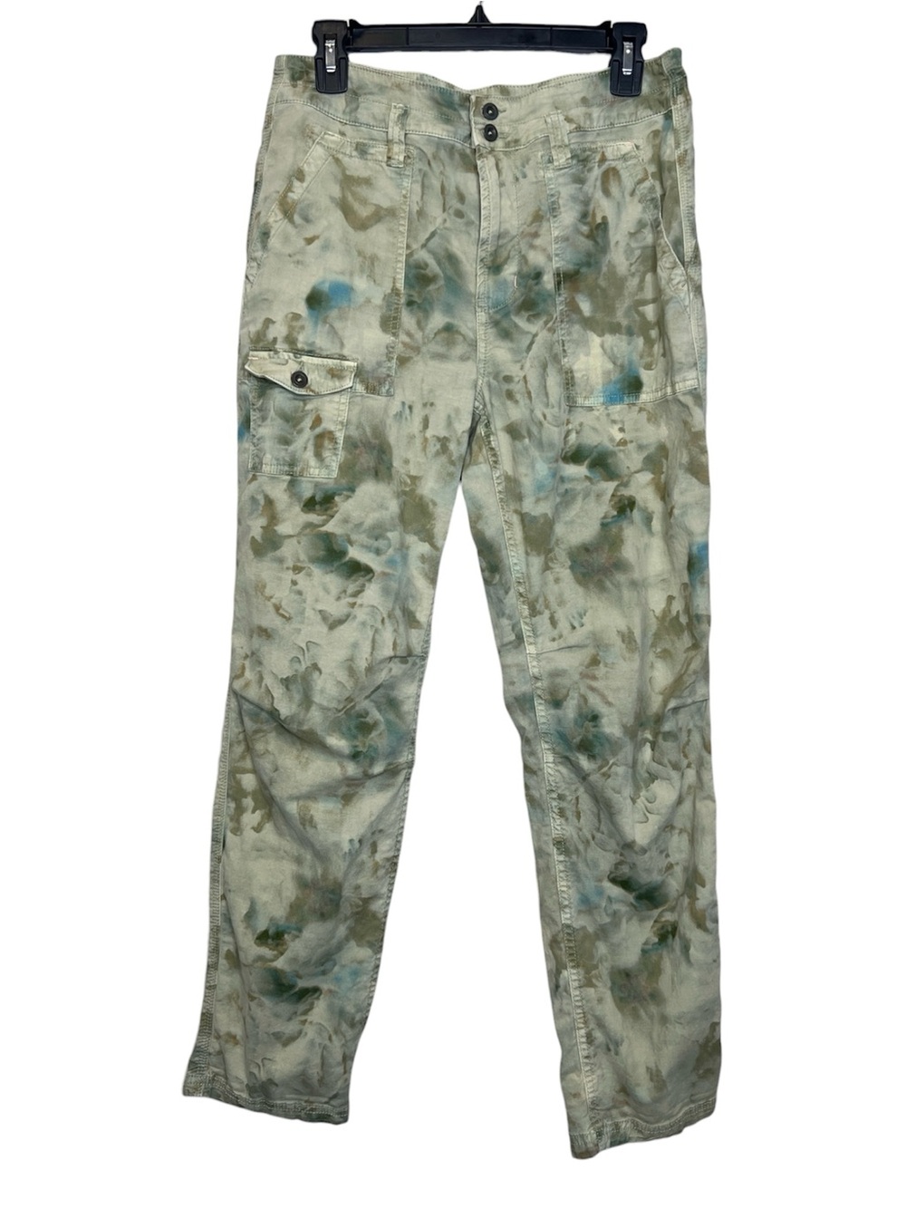 ANTHROPOLOGIE The Wandered Floral Watercolor Tie Dye Print Cargo Pants size 29